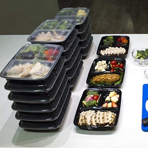 <span class=keywords><strong>Plateau</strong></span> en plastique pour préparation de repas, pièces, 3 compartiments, <span class=keywords><strong>plateau</strong></span> jetable <span class=keywords><strong>avec</strong></span> <span class=keywords><strong>couvercle</strong></span>, PP micro-ondable - Product Image 6