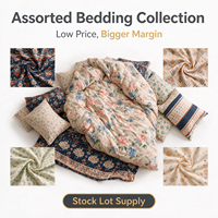 Lot de liquidation en gros de parures de lit en microfibre style américain 500TC à motif floral, surplus de stock, prix réduit