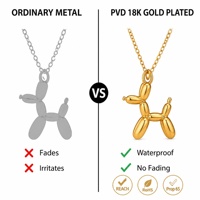 Meilleure Vente 2026 Collier Pendentif Chiot en Acier Inoxydable Plaqué Or PVD, Bijoux Anti-ternissement