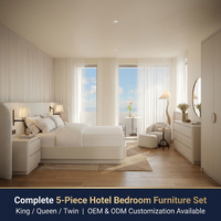 Ensemble de mobilier moderne pour hôtel commercial et appartement, en bois massif, écologique, sur mesure, solution de conception de chambre d'hôtes 5 étoiles, garantie 10 ans