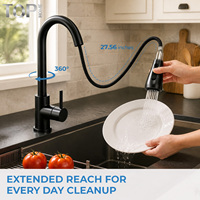 Robinet de cuisine OEM en acier inoxydable, monotrou, avec douchette extractible, arc haut, valve en céramique, montage sur plan, prix direct usine