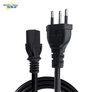 Chất lượng cao 3 pin cắm AC dây nguồn Brazil Đen đồng dây dẫn PVC cáp cách nhiệt mở rộng cắm - Product Image 3