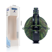 Bouteille d'eau pliable en silicone de 580 ml avec boussole et mousqueton, camouflage tactique, bouteille pliable pour la randonnée et le camping