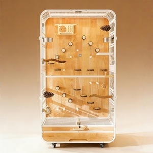 Classique Panoramique Sauvage <span class=keywords><strong>Oiseau</strong></span> Maison Nouvelle Arrivée Grande Cage D'ara De Fer pour Animaux De Compagnie Motif Solide avec Plateau En Métal Boîte D'emballage - Product Image 4