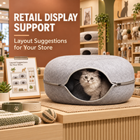 Vente en gros de lit pour chat en feutre, maison-caverne pour animaux de compagnie, détachable, lavable, nid douillet pour chat, maison pour animaux de compagnie OEM ODM