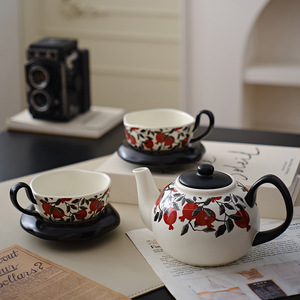 Vintage Ceramic Teapot and Cup Saucer <b>Set</b> Chinese <b>Tea</b> <b>Gift</b> <b>Set</b> - Product Image 3