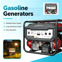 Generador de Gasolina Pequeño de 5KW 230V con Arranque Eléctrico, Unidad de Energía Ligera para Uso Doméstico, Reserva, RV, Campamento y Trabajo en Campo