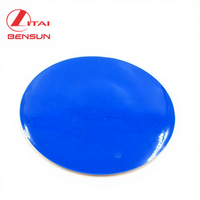 Sous-verre rond décoratif personnalisé en silicone, bleu et blanc, en caoutchouc souple PVC, pour la table