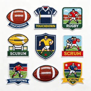 Patch brodé haute définition avec fermeture auto-agrippante <span class=keywords><strong>Velcro</strong></span> pour l'image de marque des vêtements, logo personnalisé, directement de l'usine - Product Image 1