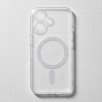Coques de téléphone magnétiques antichoc populaires en TPU+PC transparent avec cadre, design de luxe peint aux UV pour 17