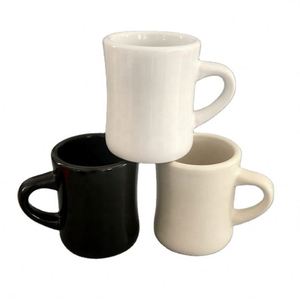 Customized 11oz Vintage Cream White Ceramic Coffee Mug Custom Logo Restaurant Coffee Diner Mugs - Product Image 6