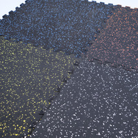 Tapis de sol de gym en caoutchouc épais de 15 mm et 20 mm, tapis de gym antidérapants, revêtement de sol en caoutchouc, dalles de sol en caoutchouc pour salle de sport avec clips