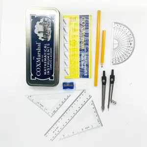 Prodotto automaticamente righello divisore bussola matita Eraser temperamatite ecc Marshal marchio geometria del marchio Set di matematica per gli studenti