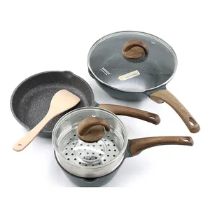 Rumah Tangga Dapur Set Die Casting Aluminium Cookware Set dengan Satu Makanan Steamer