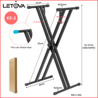 Support de clavier flexible réglable et durable Letova KS-2 pour piano