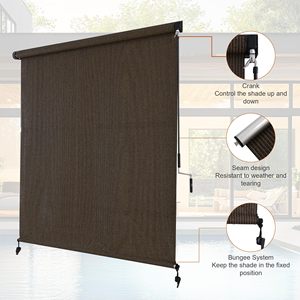 Hiện đại ngoài trời Roll-up UV bảo vệ màn Shades và rèm được xây dựng trong dọc dây nhựa đồng bằng kỹ thuật cho Patio - Product Image 2