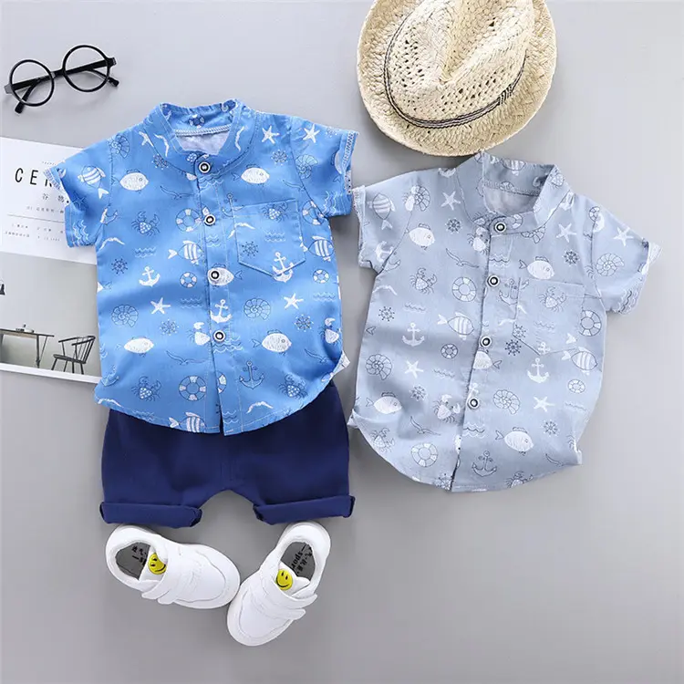 Formele Jongen Kleding Sets Gedrukt Cartoon T-shirt + Shorts 2 Stuk Baby Boy Zomer Outfit Kinderen Kleding Pak Voor 1-4 Jaar Oud