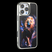 Lunettes de soleil Lion motif impression laser dur PC TPU housse de téléphone portable pour iphone Camera Protector13 14 15 16 Pro Max Plus