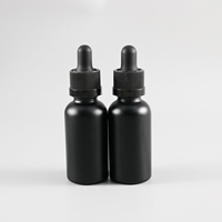 Flacons compte-gouttes en verre noir mat 10ml 15ml 30ml 50ml avec bouchon à vis doré pour sérum de soin de la peau, huile à barbe, collyre, logo personnalisé