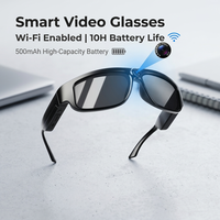 Lunettes de soleil de sport 4K avec mini caméra, angle large 120°, enregistrement vidéo 1080P, connexion Wi-Fi, visualisation en direct via l'application