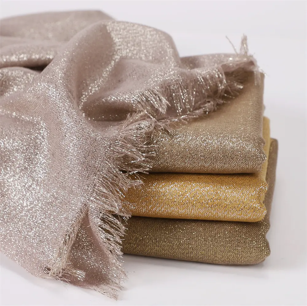 Factory Supply High Quality Cotton Linen Headscarf glitter sliver silk Soft Scarf Shawl Ladies Decoration long hijab