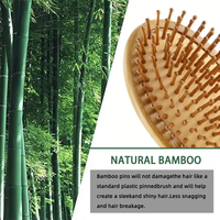 Sikat dayung rambut kayu bambu organik mewah sisir pijat kulit kepala sikat anti kusut pegangan kayu alami kustom untuk pertumbuhan rambut