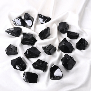 Vente en gros de pierres brutes d'obsidienne noire, pierres semi-précieuses pour la décoration - Product Image 6