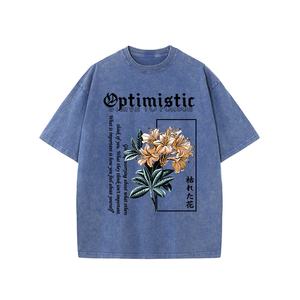 เสื้อยืดผ้าฝ้ายฟอกสีกรดสไตล์วินเทจสำหรับผู้ชายเสื้อยืดฟิตเนสแขนสั้นพิมพ์โลโก้ผ้าฝ้าย100% - Product Image 5