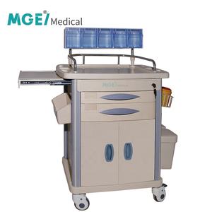 MGE-T31B MEDIGE 제조업체의 휴대용 ABS 플라스틱 ICU <span class=keywords><strong>CPR</strong></span> 충돌 카트 병원 가구 절차에 대한 소생 트롤리 - Product Image 3