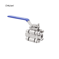 Válvula de Bola Manual KLION RTS 304 de Acero Inoxidable, Resistente a Ácidos, Alta Presión, 3 Piezas, Temperatura Normal, Rosca NPT BSP, 2000 WOG