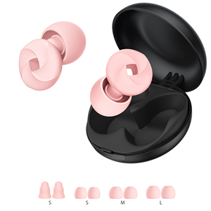 Tapones de silicona insonorizantes de primera calidad para dormir, con puntas de espuma viscoelástica y filtro antiruido. - Product Image 3