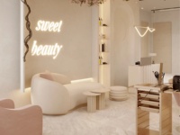 Table de manucure sur mesure avec chariot de coiffure personnalisé pour la rénovation de salons de beauté modernes et élégants