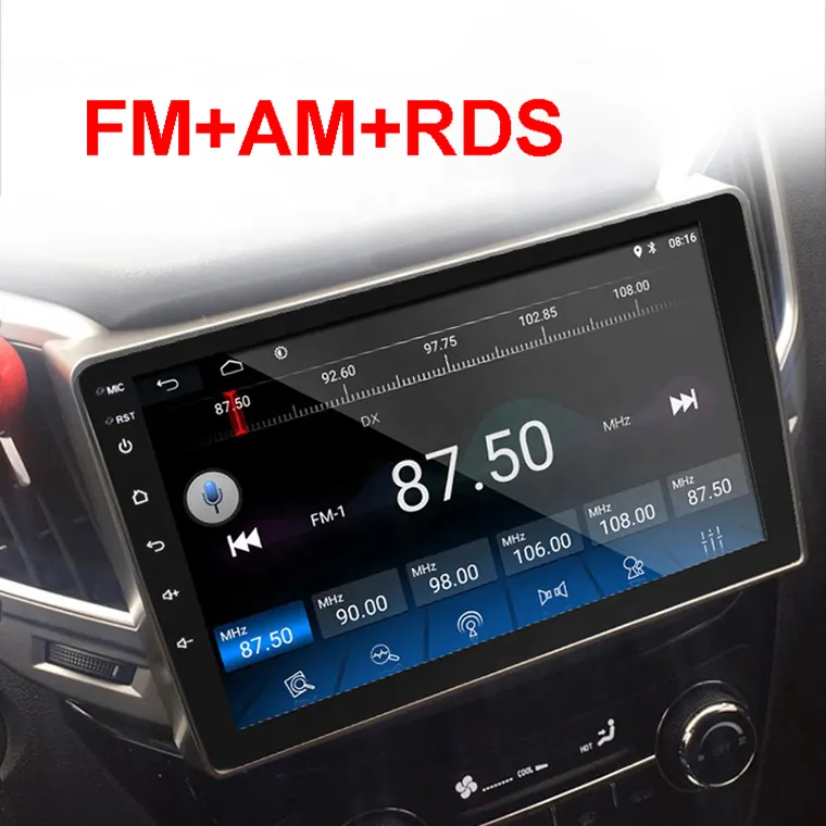 UI Radio Mobil Stereo GPS Universal 9 Inci, Headunit Pemutar DVD Mobil Din Ganda 10 Inci Android Auto Radio