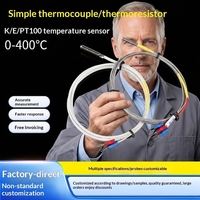 Sonde de température PT100, thermocouple K, sonde de température simple, 4*40mm, aiguille en acier inoxydable, résolution 0,1°C, OEM ODM