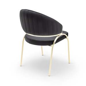 Chaise de salle à manger moderne Rosse, rembourrée, tissu en velours, pieds en métal, meubles pour la maison et l'hôtel, Turquie - Product Image 1