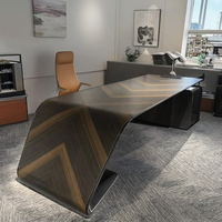 Meubles de bureau à domicile personnalisables en bois de noyer moderne, bureau de direction modulaire