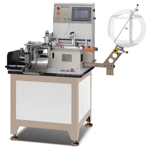 JZ-2816 China Printed Garment Cloth Satin Ribbon Label Cutting And Folding Machine For Nylon Taffeta, Cotton Tape Center Folder