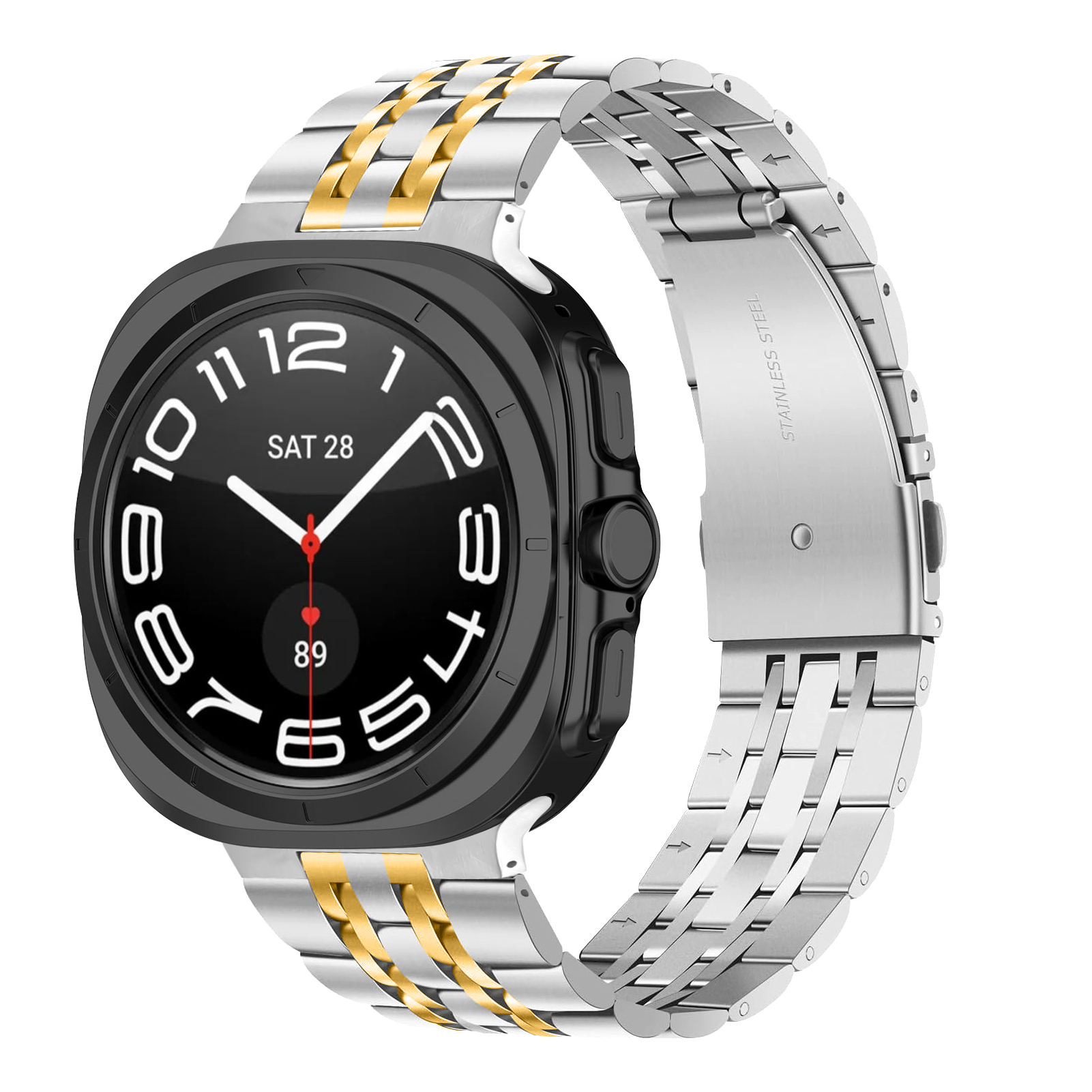 For Watch 8/8 Classic/7 Ultra Stainless Steel Charm Metal Strap 22mm Foldover Clasp Cross-border