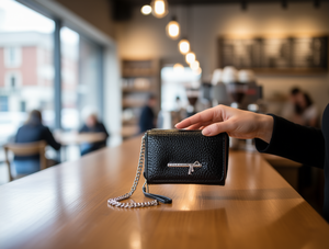 Jd Women's Tri Fold Chain <b>Wallet</b> Microfiber Synthetic Leather Alligator Pattern Zipper Closure Short Fashion <b>Wallet</b> - Product Image 2