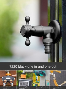 <span class=keywords><strong>Robinet</strong></span> <span class=keywords><strong>de</strong></span> <span class=keywords><strong>jardin</strong></span> robuste noir mat en laiton avec valve en céramique, anti-gel et anti-fissuration, raccord rapide pour machine à laver, utilisation extérieure - Product Image 6