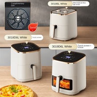 Friteuse à air en acier inoxydable de luxe 10,1-20L, écran tactile intelligent, protection contre la surchauffe, surface antiadhésive, prise américaine pour les petites cuisines