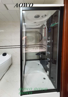 Salle de douche à vapeur sur mesure dessus noir bain de vapeur humide extérieur spa sauna unité de salle de bain préfabriquée douche vichy cabine de douche 2 personnes