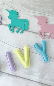 <span class=keywords><strong>Guirlande</strong></span> de lettres personnalisées en feutre, décor suspendu pour pépinière, jouet artisanal pour bébé, nom, fête, lettre alphabet - Product Image 5