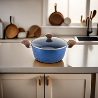 Casserole en acier au carbone avec couvercle en verre, compatible avec les cuisinières à induction, couleur personnalisable pour la cuisine à domicile