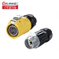 Conector Circular Hembra CNLINKO LP20 de 3 Núcleos, Tipo Push-Pull, IP68 Impermeable, para Cable de Alimentación Industrial