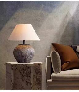 UP Lights Lámpara de mesa de cerámica vintage Estilo Wabi-Sabi Lámpara de mesa de luz cálida suave para dormitorio de hotel Sala de estar Iluminación moderna - Product Image 5