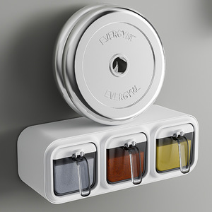 Hiện đại treo tường nhà bếp gia vị tổ chức nhựa gia vị container muỗng cho muối lưu trữ gia vị gia vị Jar bên - Product Image 4
