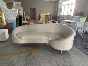 Canapé trois places en velours de style nouveau mobilier de maison et de salle de mariage - Product Image 6