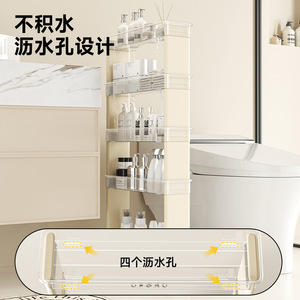 Multi Layer Storage Rack With <b>Drain</b> Holes For <b>Bathroom</b> Kitchen Bedroom L Size Stackable Modern Design - Product Image 1