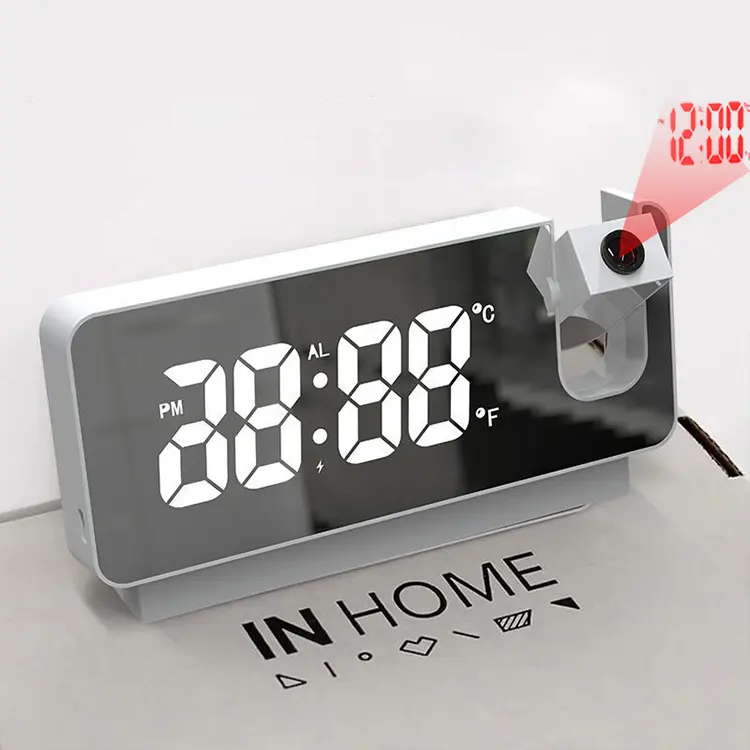 Fullwill 2022 Projection Alarm Clock Cool Digital Clock with Indoor Desk Clocks on Ceiling, Wall Dual Alarm with Snooze Everyday